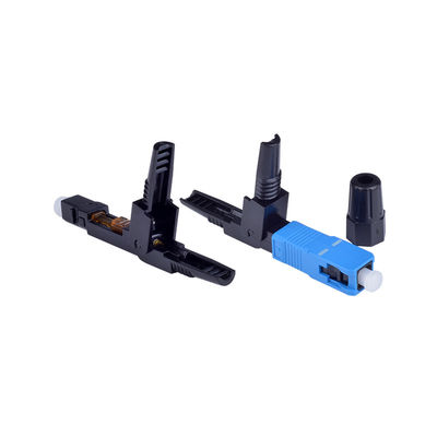 connettori di cavo a fibre ottiche di plastica 125um, connettore veloce ottico pre incastonato di SC/UPC