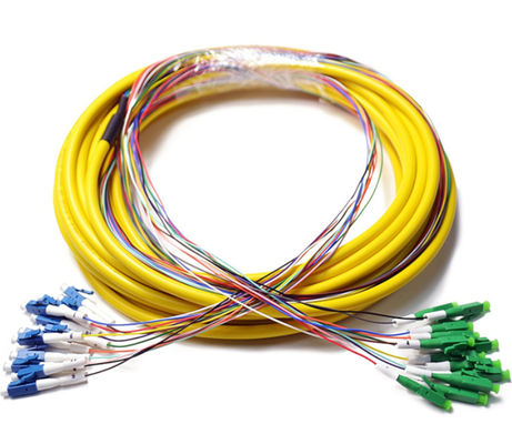1-3M Lc al cavo di toppa della fibra di Lc, cavo di toppa semplice del cavo di sblocco del rivestimento giallo