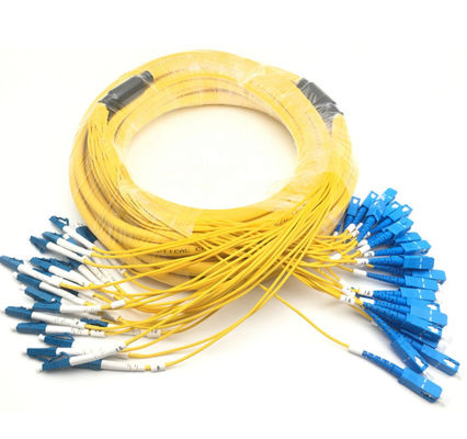 1-3M Lc al cavo di toppa della fibra di Lc, cavo di toppa semplice del cavo di sblocco del rivestimento giallo